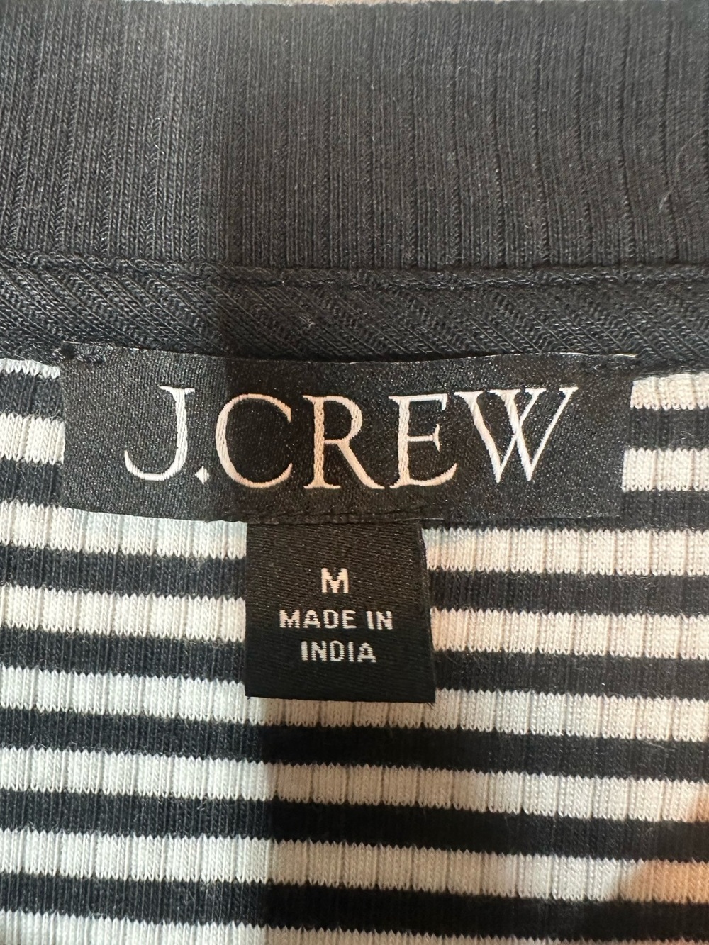 J.CREW Women's Medium Vintage Rib Lady Jacket Black & White Striped Gold Buttons - Picture 3 of 8